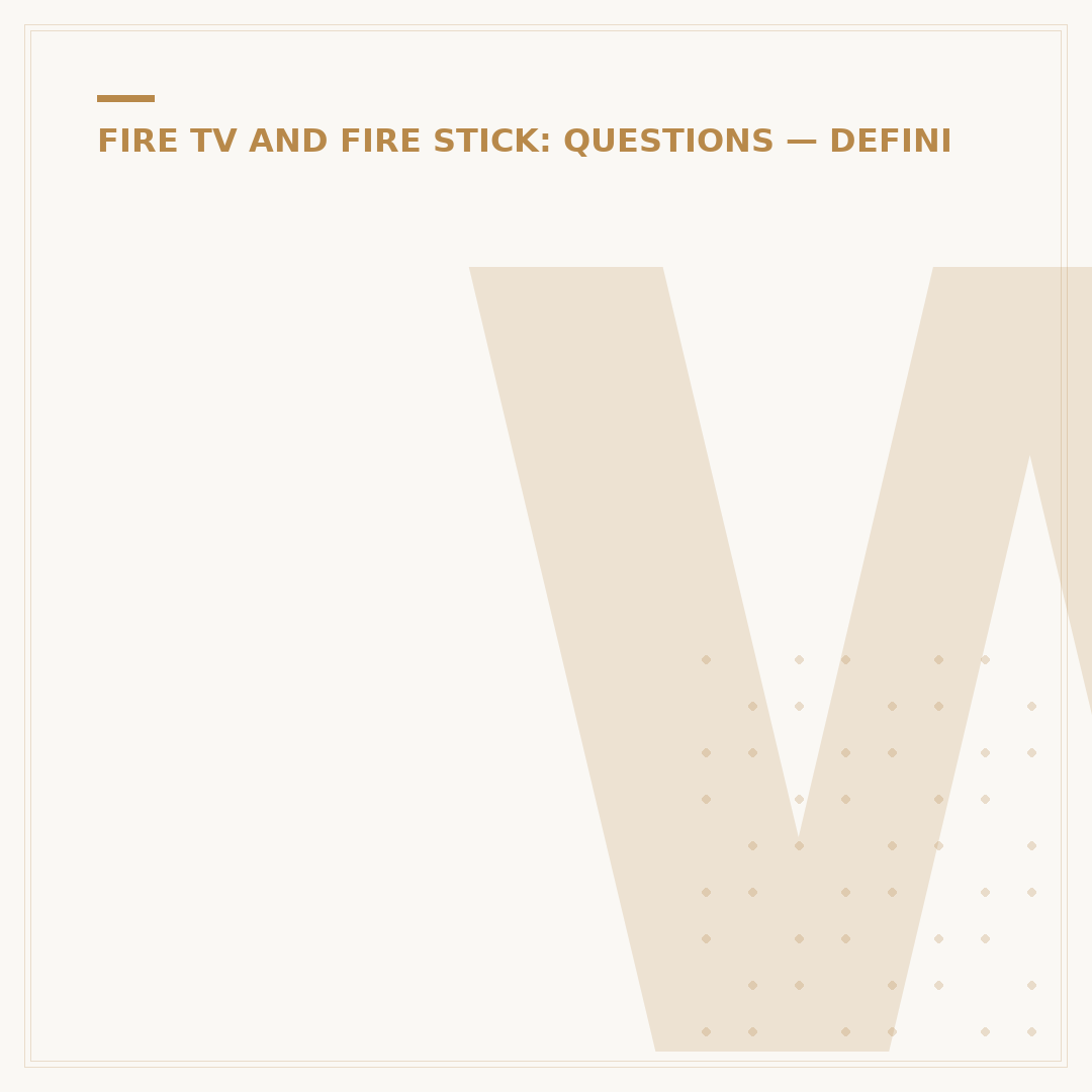 What Input Does Amazon Fire TV Stick Use?