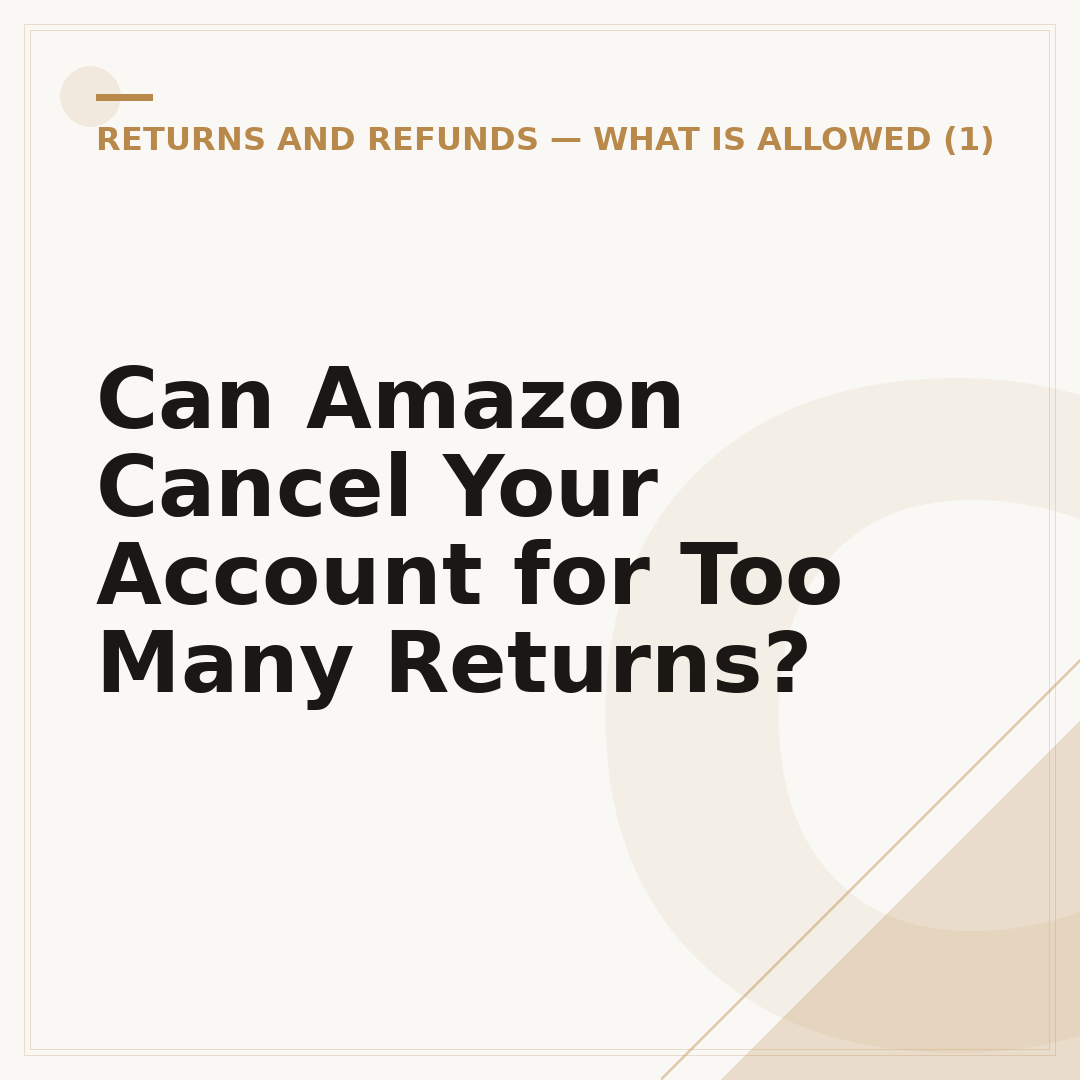 Can Amazon Cancel Your Account for Too Many Returns?