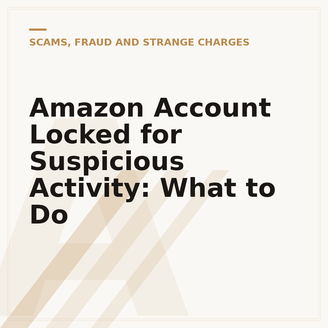 Amazon Account Locked for Suspicious Activity: What to Do