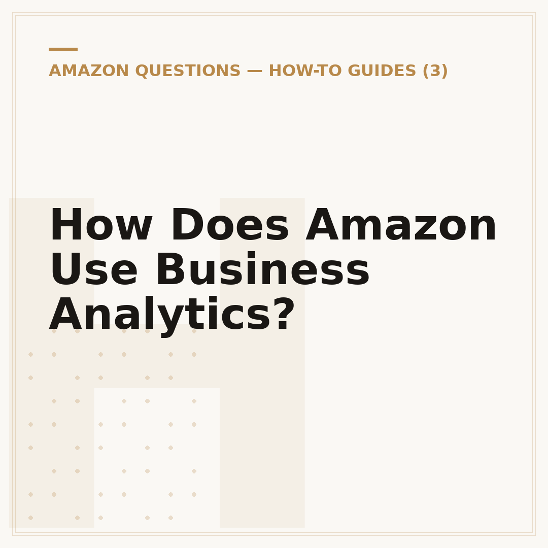 How Does Amazon Use Business Analytics?
