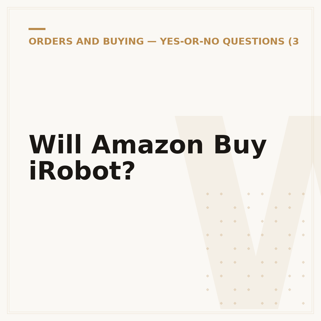 Will Amazon Buy iRobot?