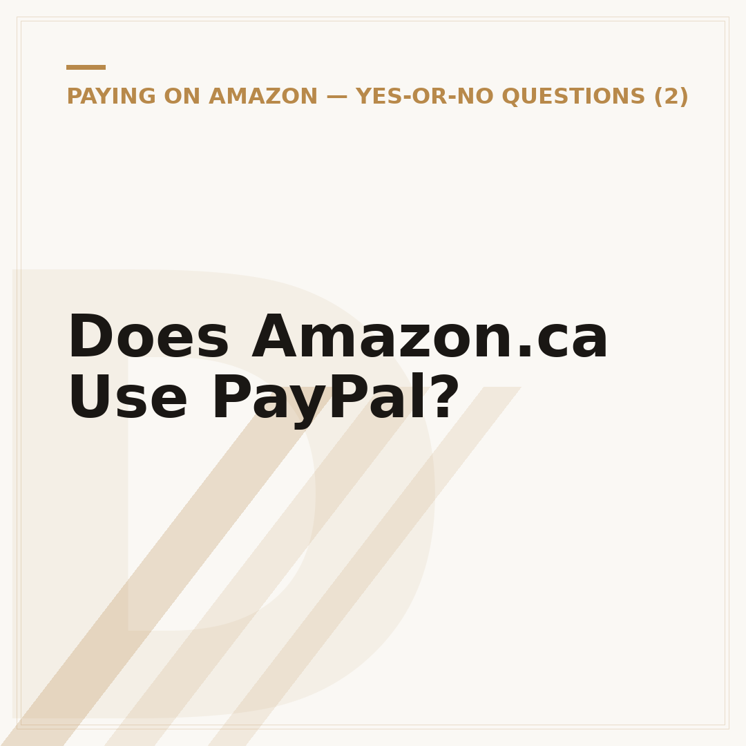 Does Amazon.ca Use PayPal?