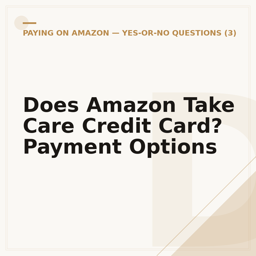 Does Amazon Take Care Credit Card? Payment Options
