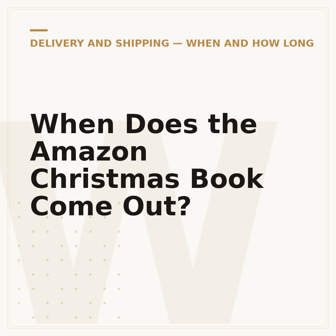 When Does the Amazon Christmas Book Come Out?