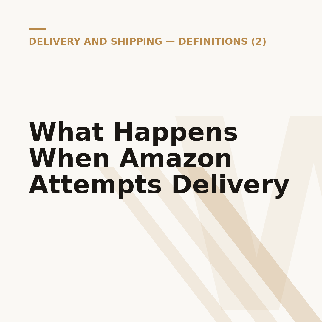 What Happens When Amazon Attempts Delivery