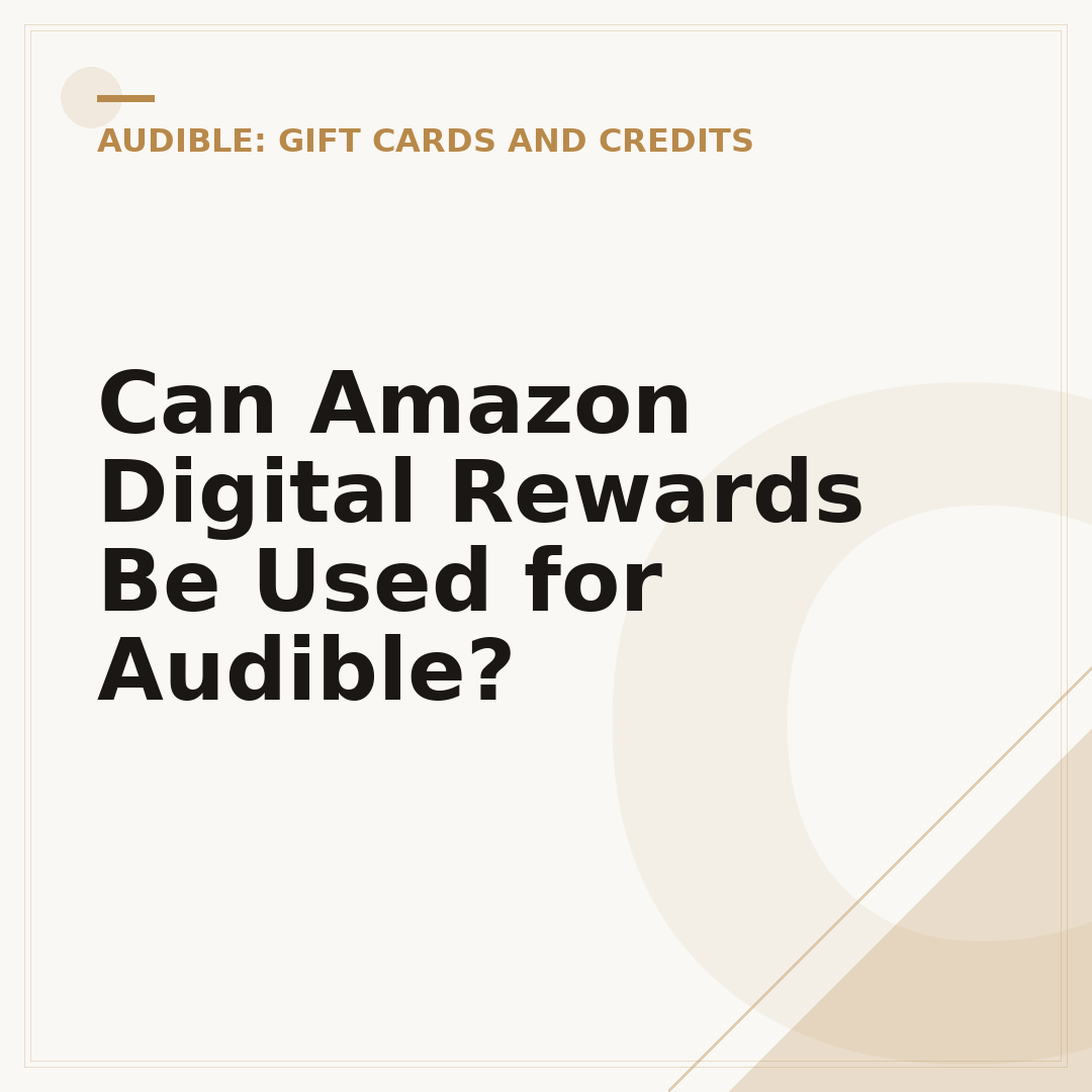 Can Amazon Digital Rewards Be Used for Audible?