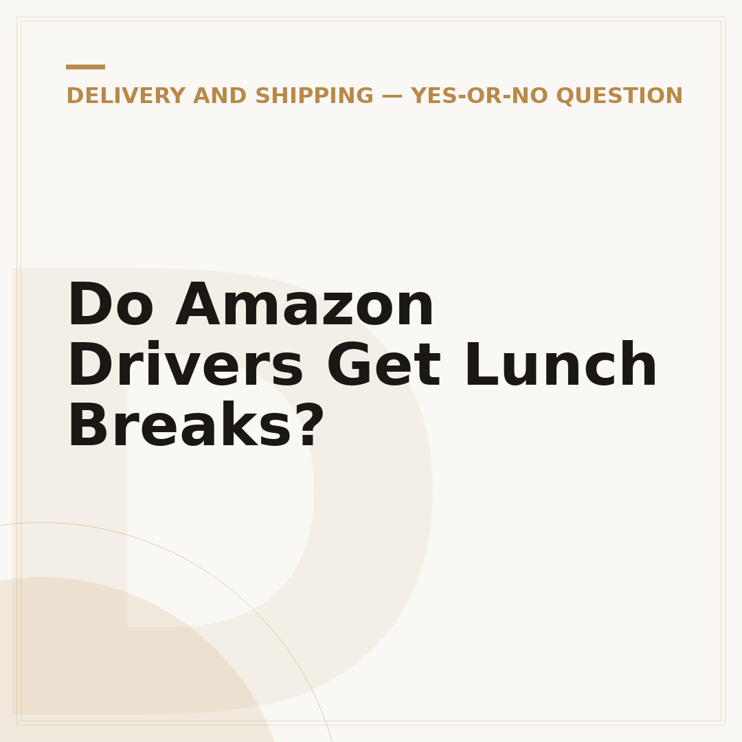 Do Amazon Drivers Get Lunch Breaks?