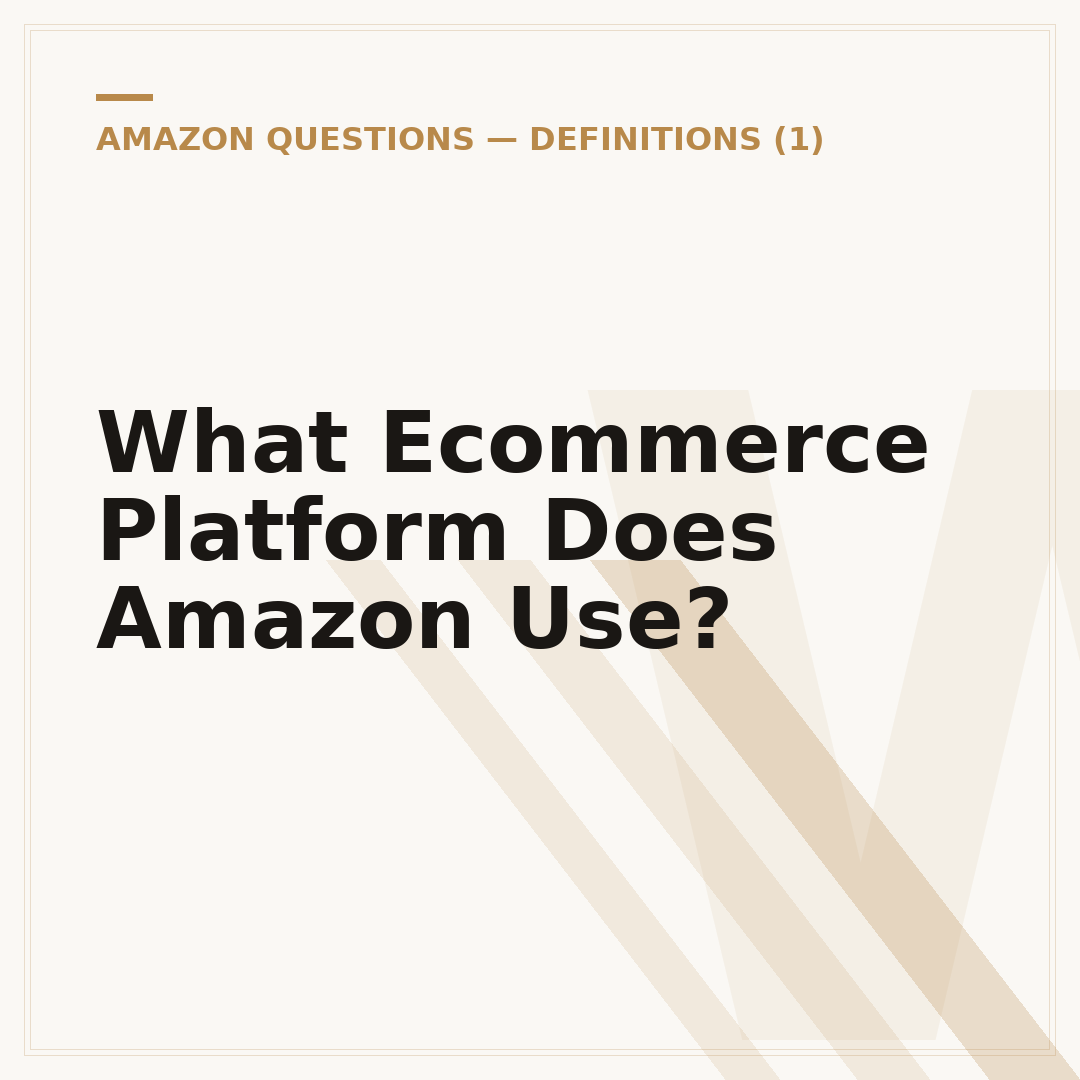 What Ecommerce Platform Does Amazon Use?