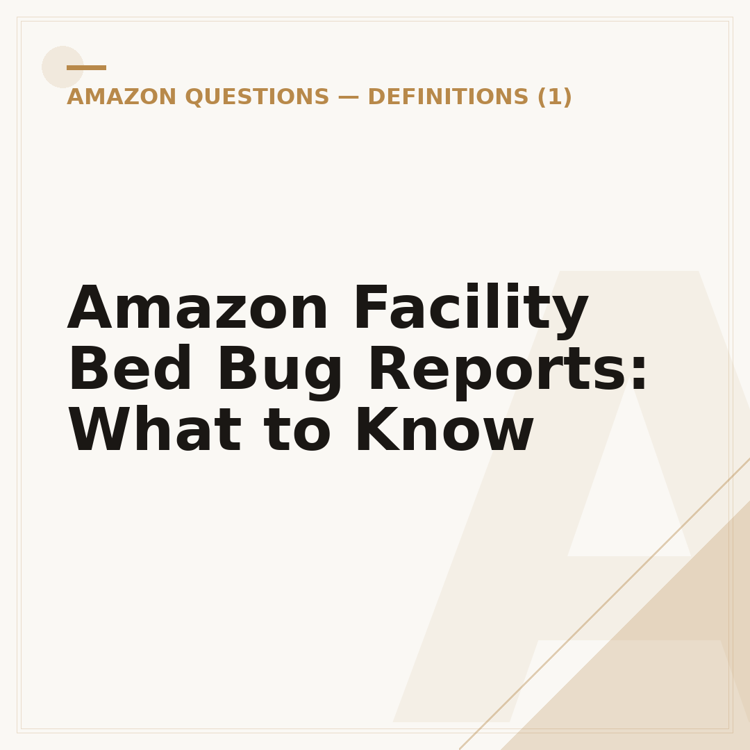 Amazon Facility Bed Bug Reports: What to Know