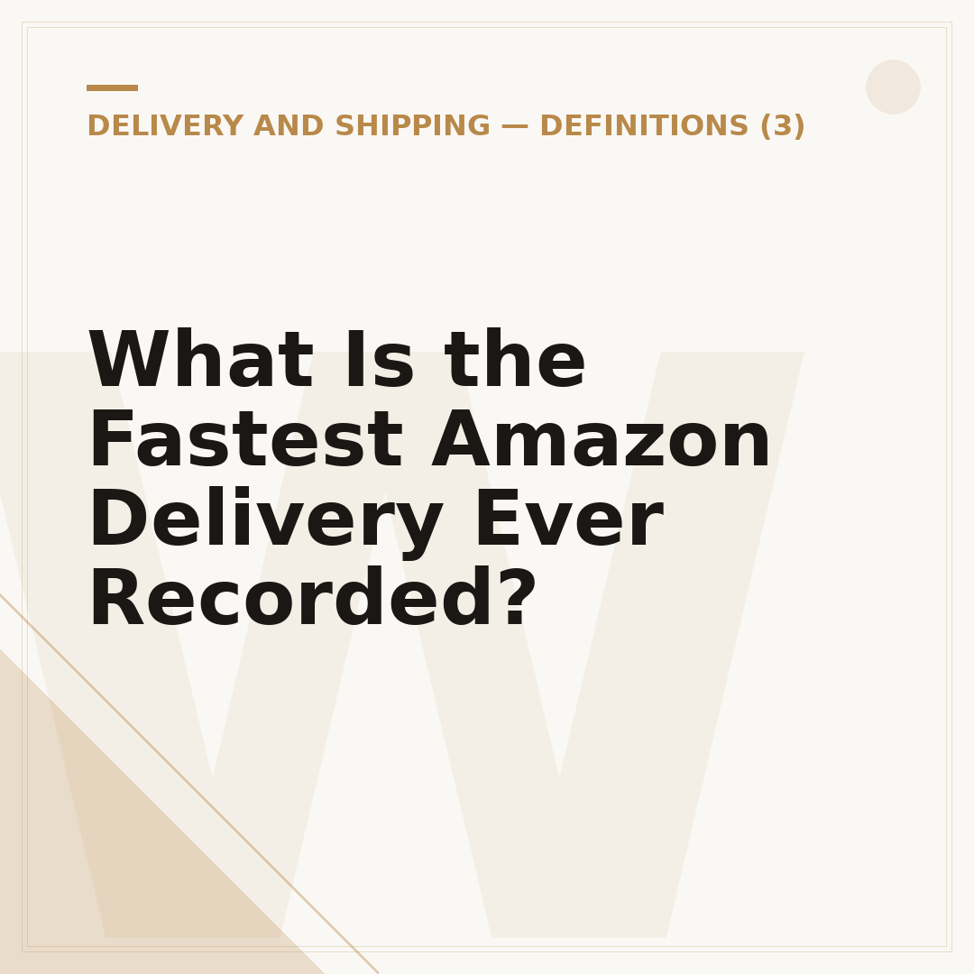 What Is the Fastest Amazon Delivery Ever Recorded?