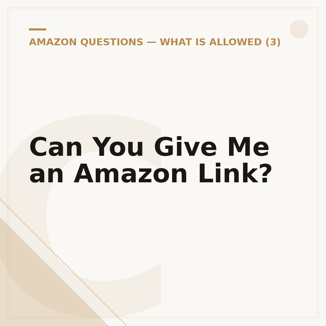 Can You Give Me an Amazon Link?