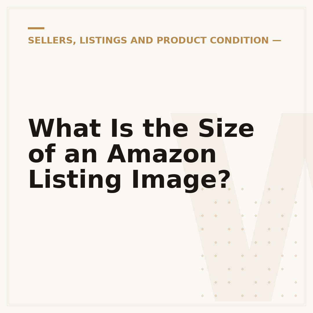 What Is the Size of an Amazon Listing Image?