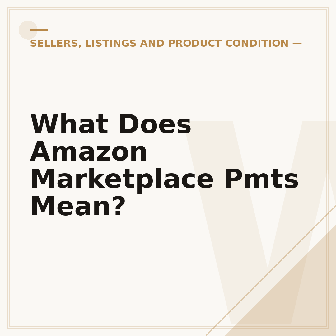 What Does Amazon Marketplace Pmts Mean?
