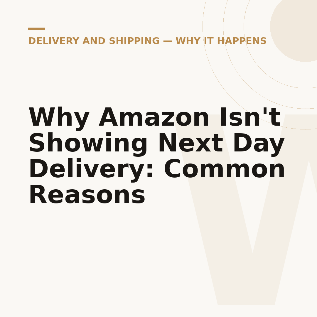 Why Amazon Isn't Showing Next Day Delivery: Common Reasons