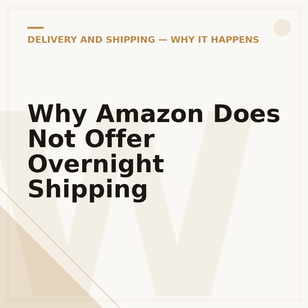 Why Amazon Does Not Offer Overnight Shipping