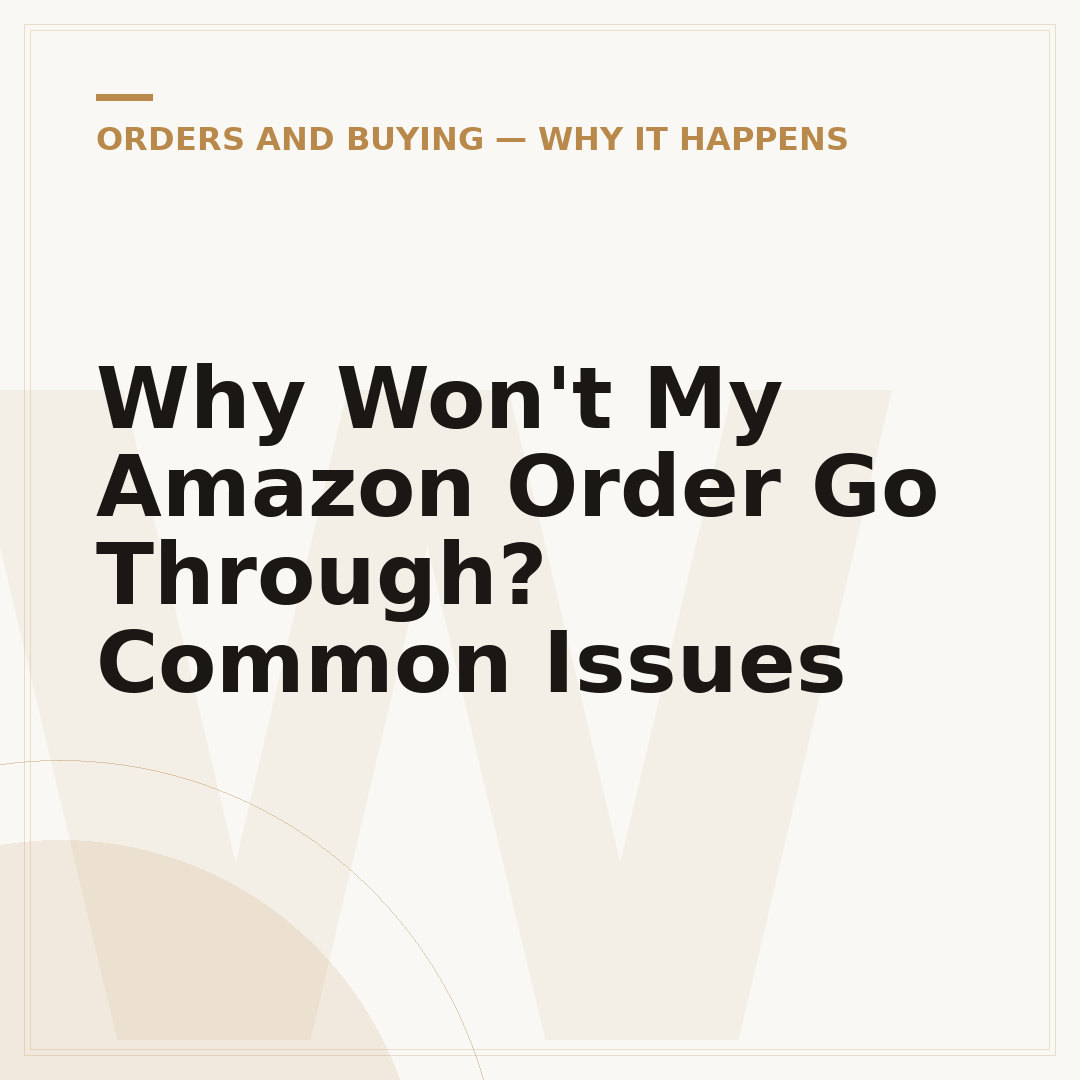 Why Won't My Amazon Order Go Through? Common Issues