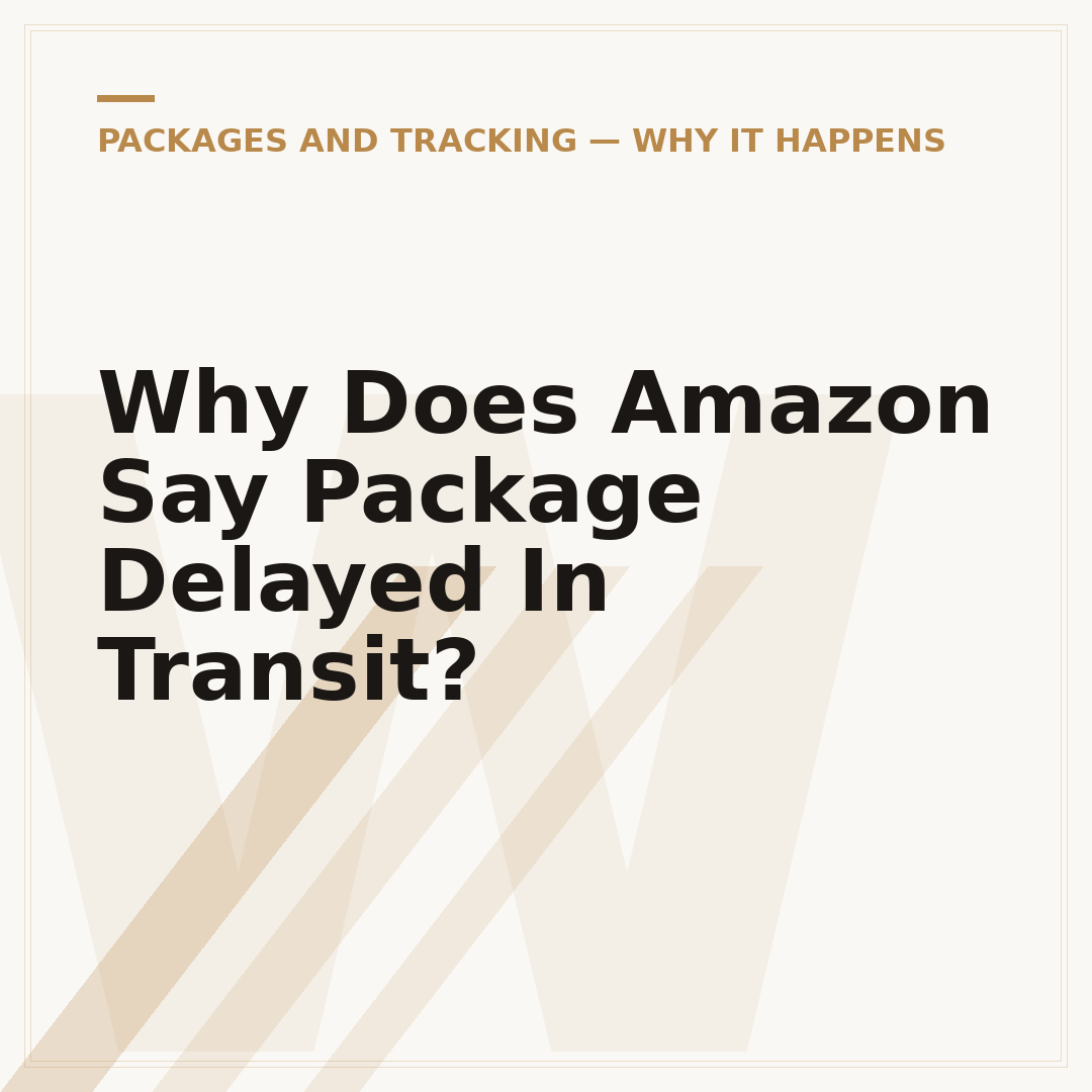Why Does Amazon Say Package Delayed In Transit?