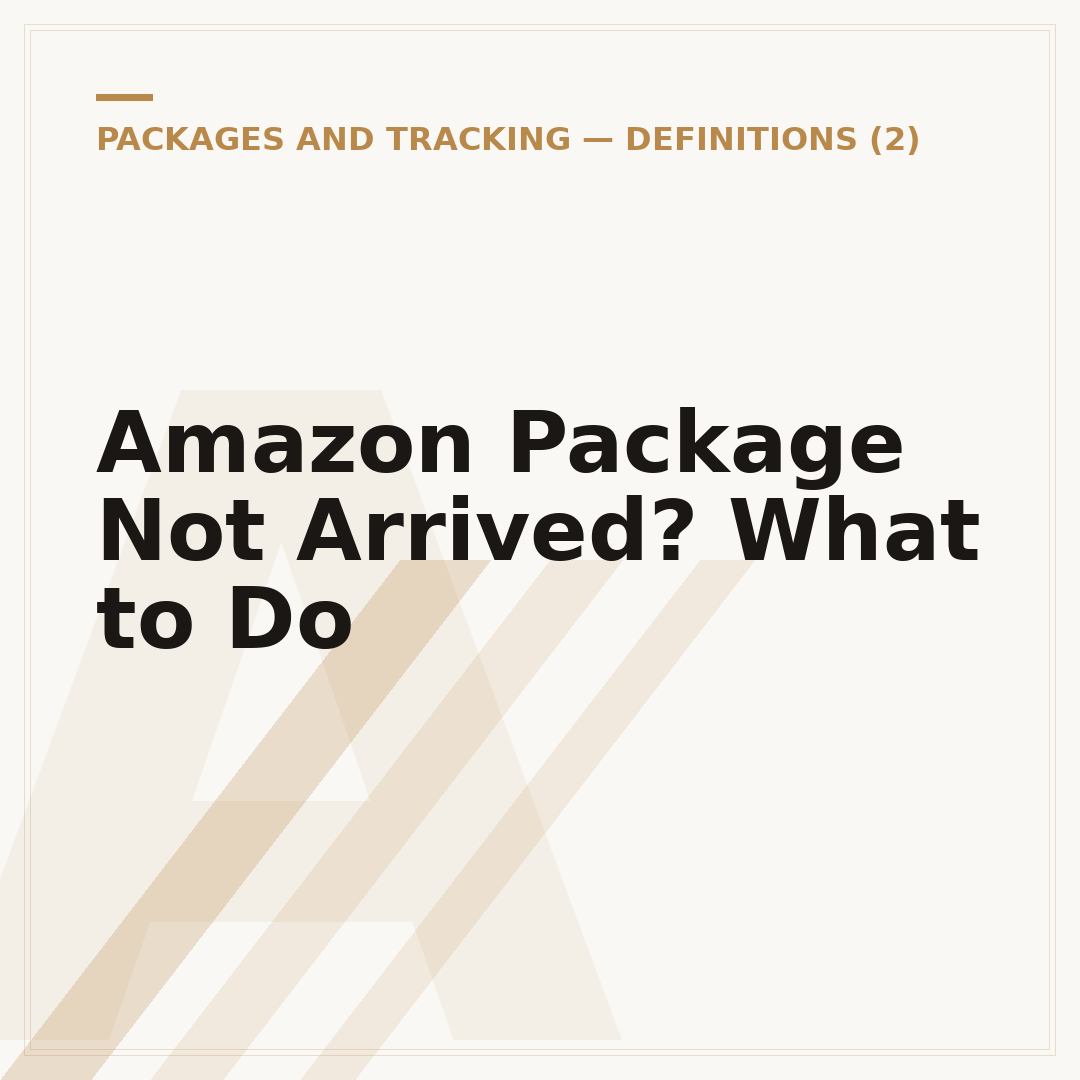 Amazon Package Not Arrived? What to Do