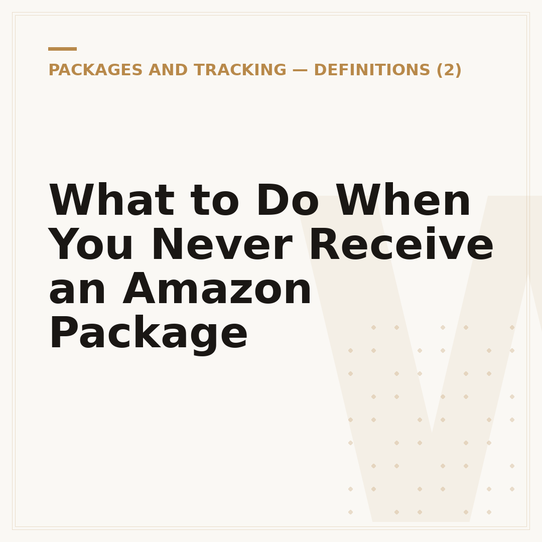 What to Do When You Never Receive an Amazon Package
