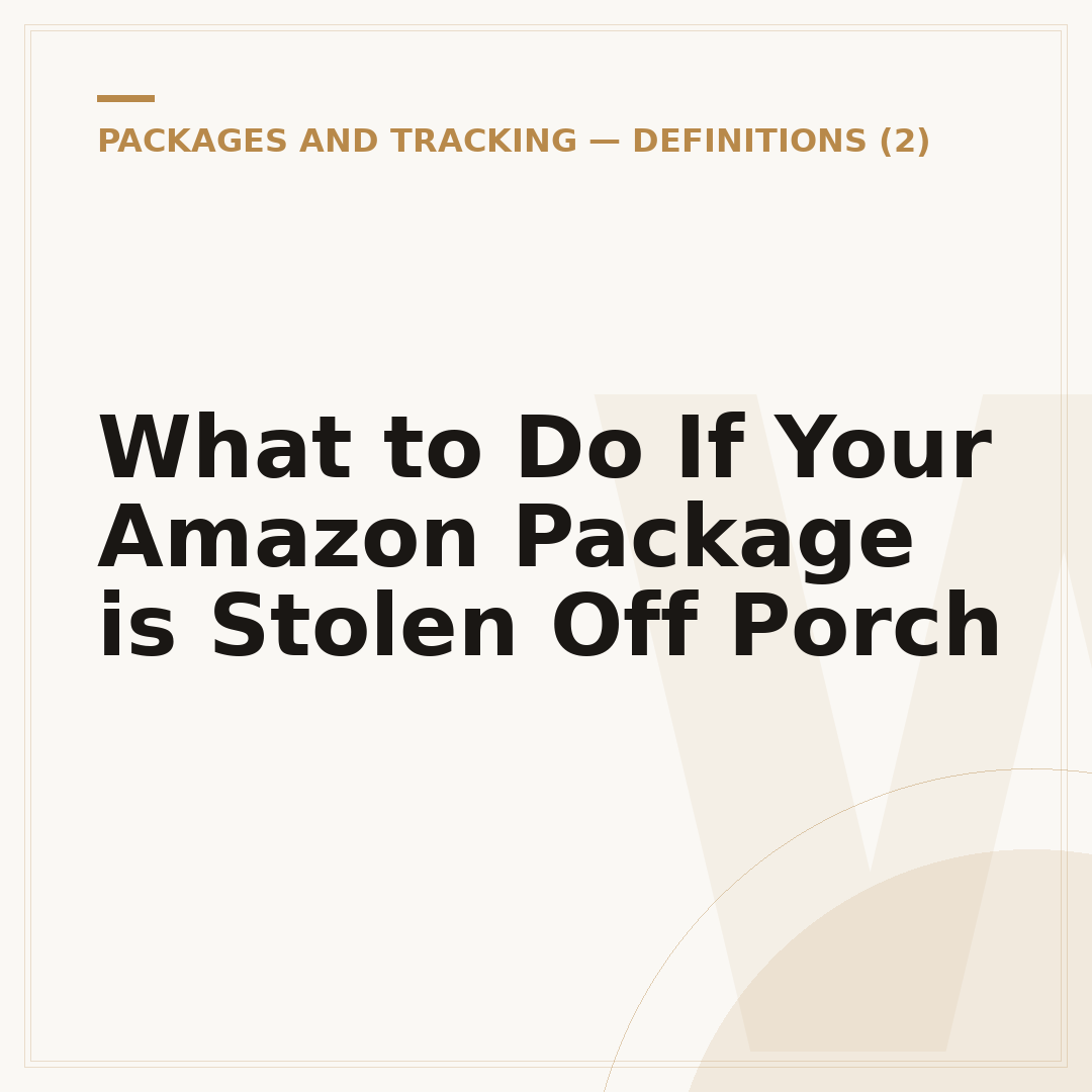 What to Do If Your Amazon Package is Stolen Off Porch