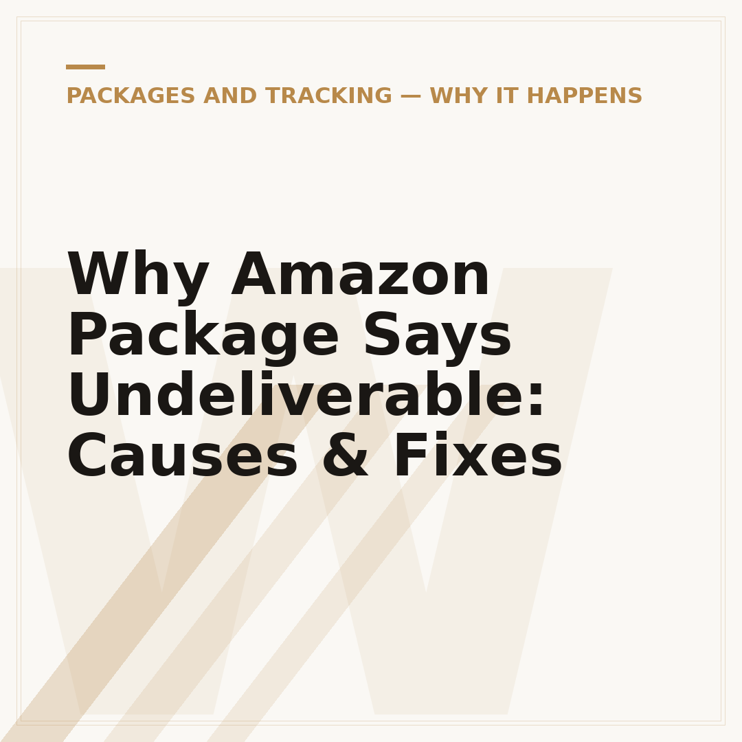 Why Amazon Package Says Undeliverable: Causes & Fixes