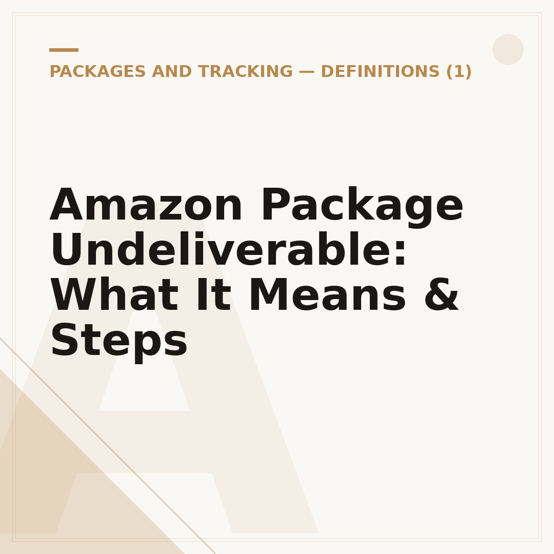 Amazon Package Undeliverable: What It Means & Steps