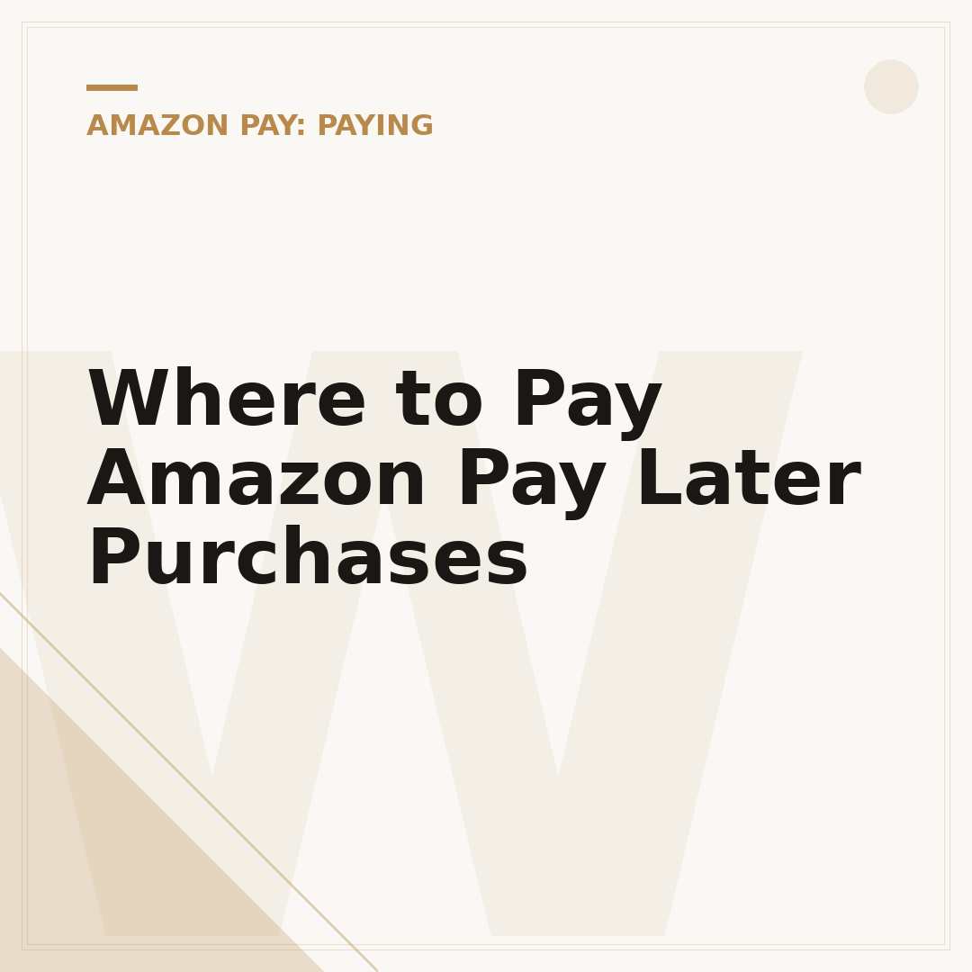 Where to Pay Amazon Pay Later Purchases