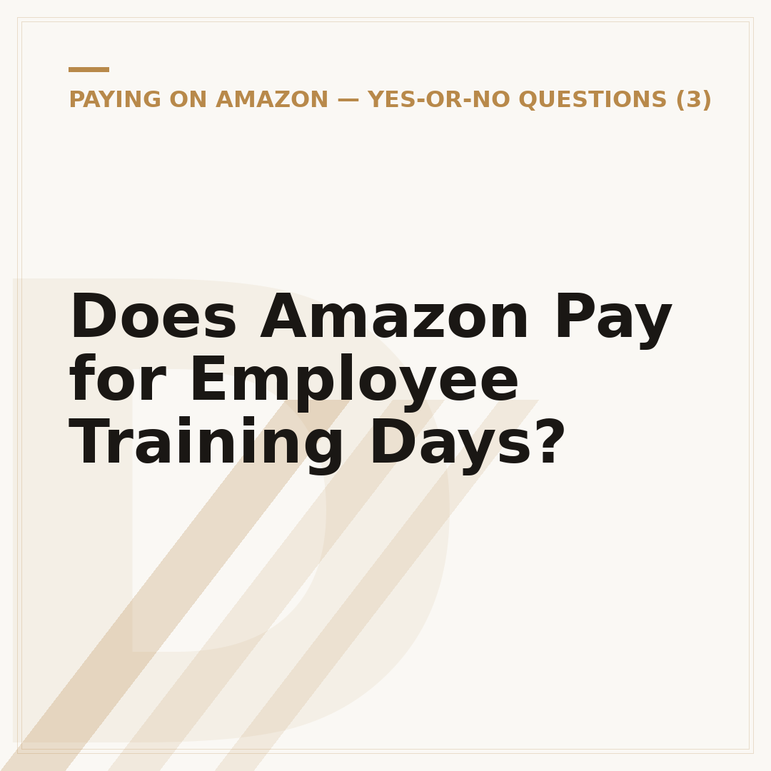 Does Amazon Pay for Employee Training Days?