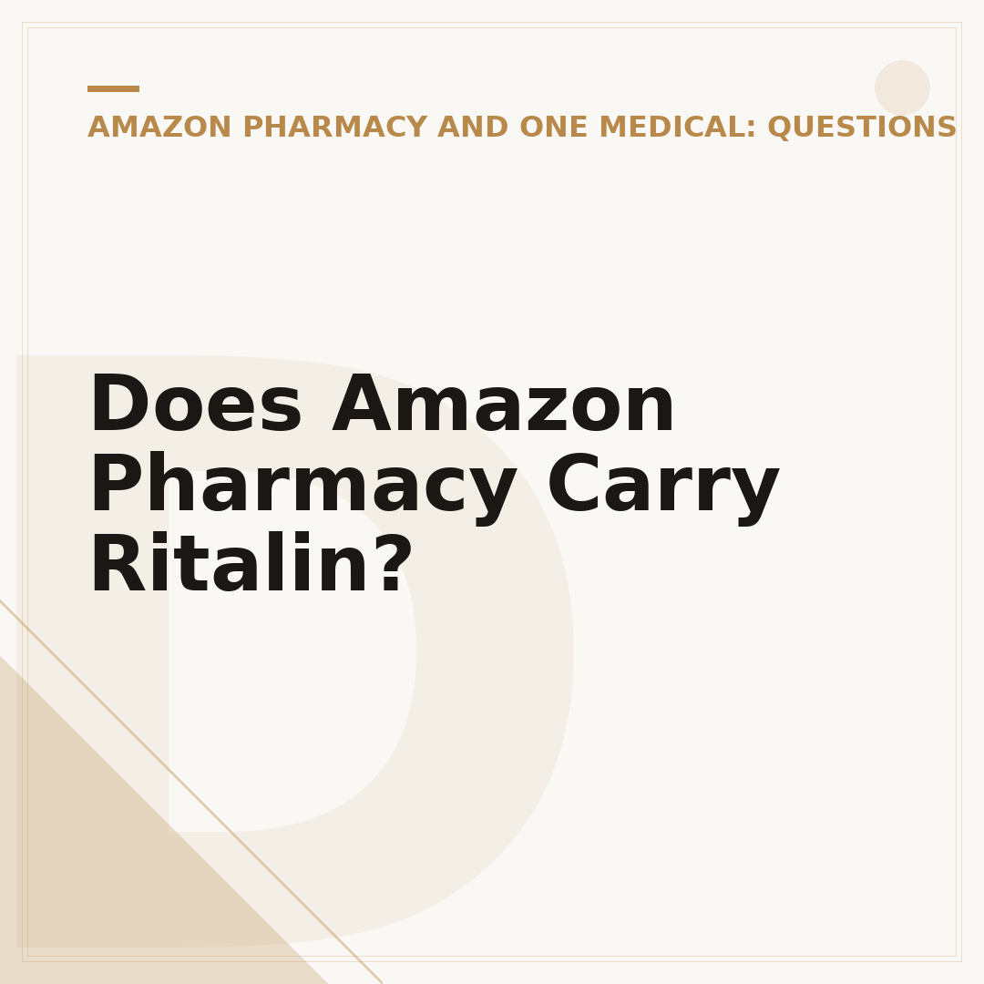 Does Amazon Pharmacy Carry Ritalin?