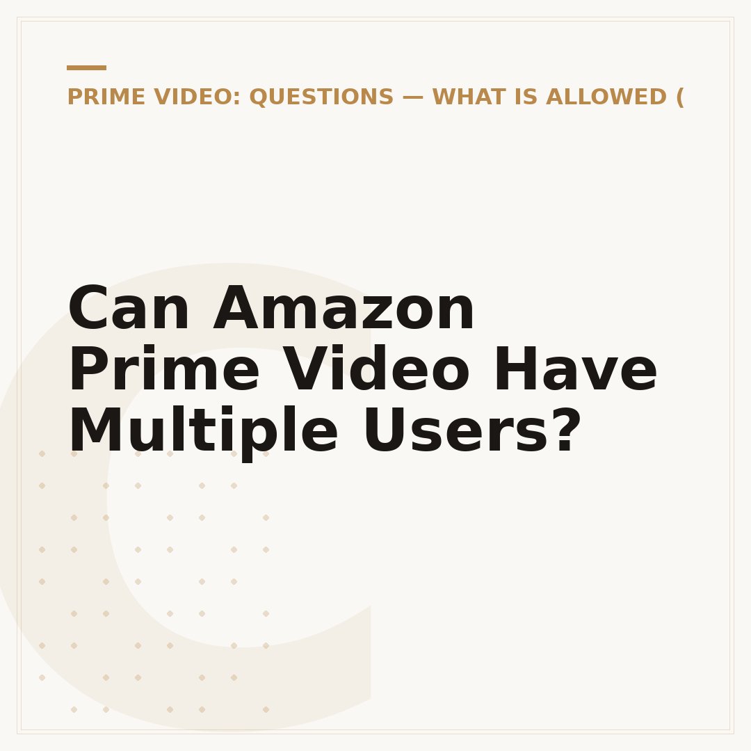 Can Amazon Prime Video Have Multiple Users?