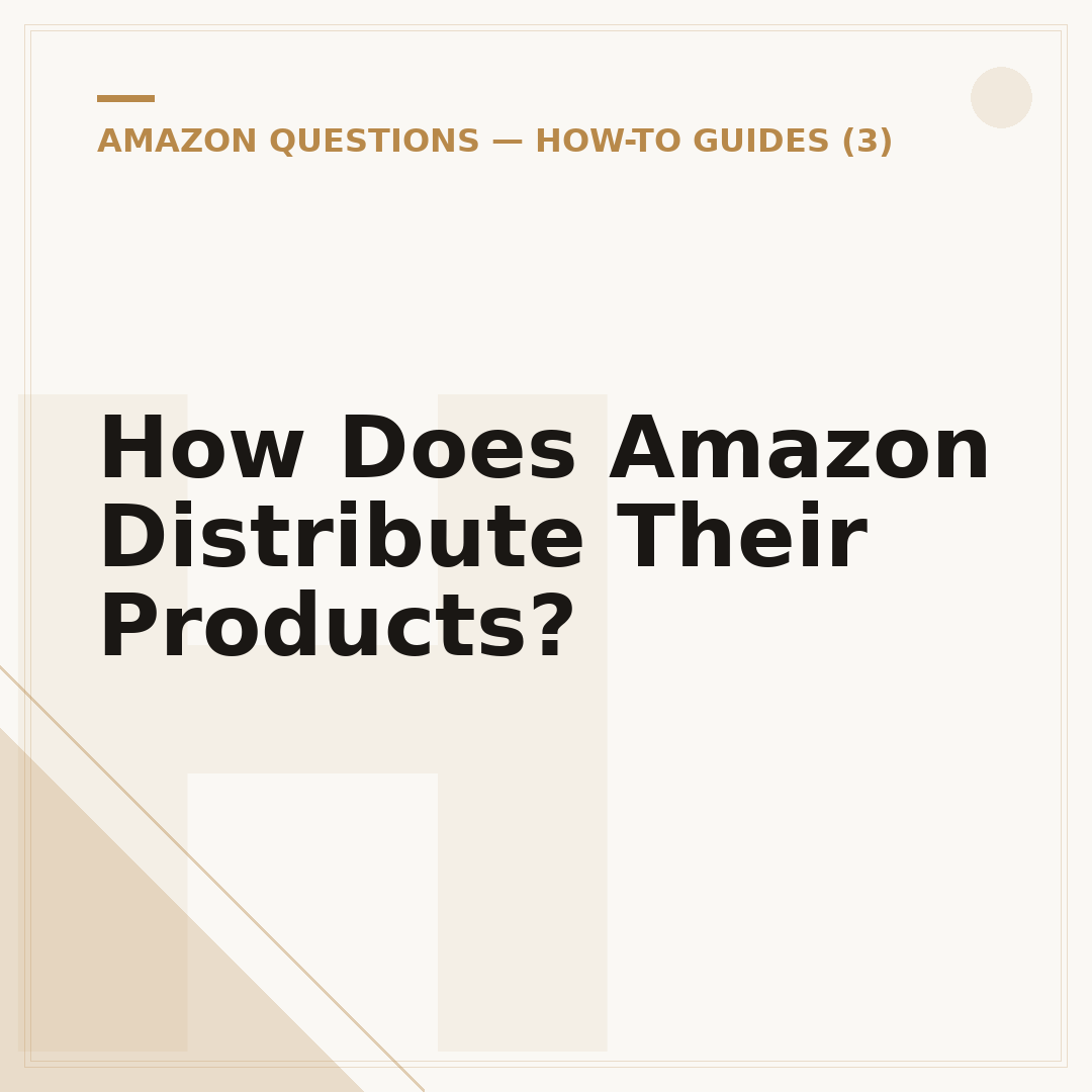 How Does Amazon Distribute Their Products?