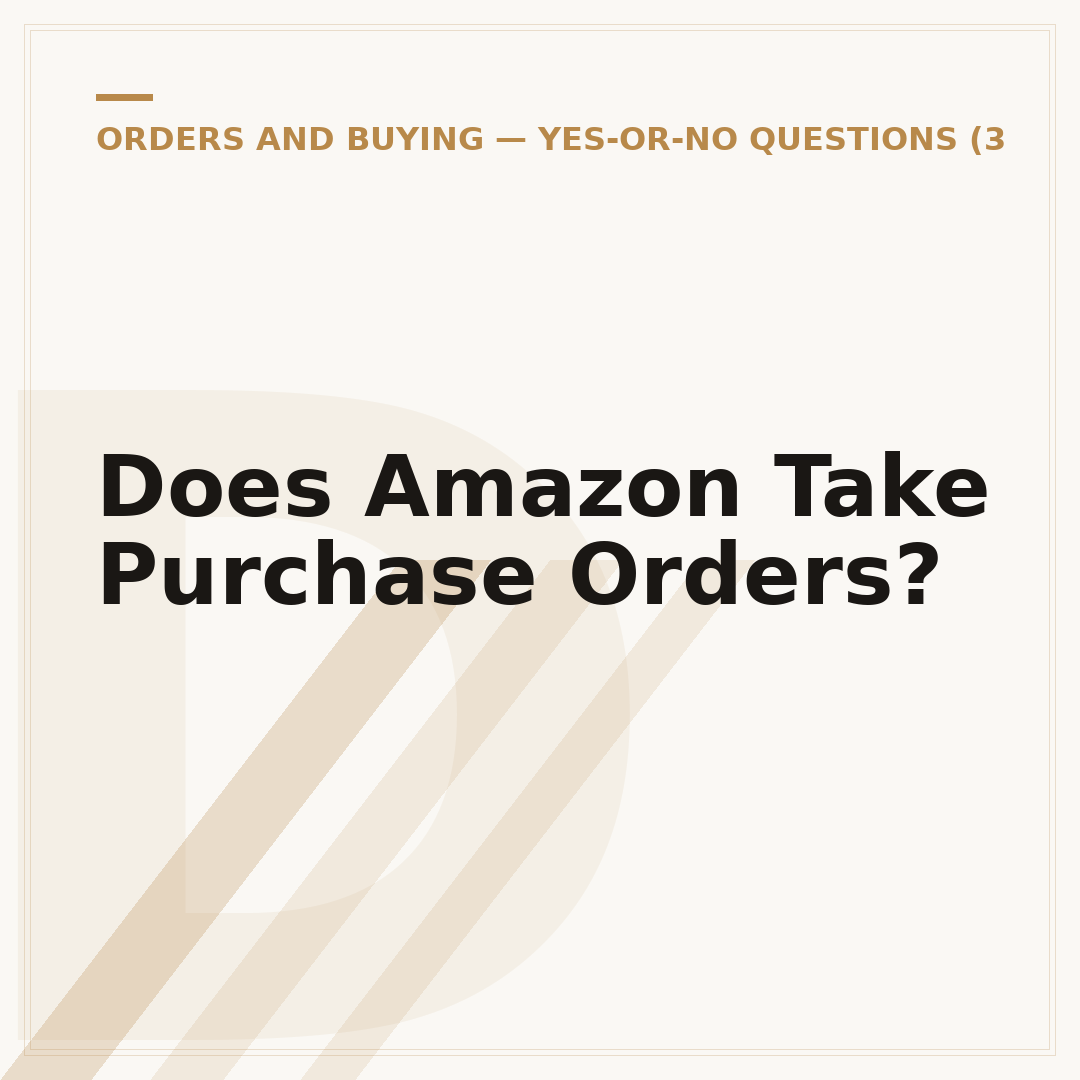Does Amazon Take Purchase Orders?