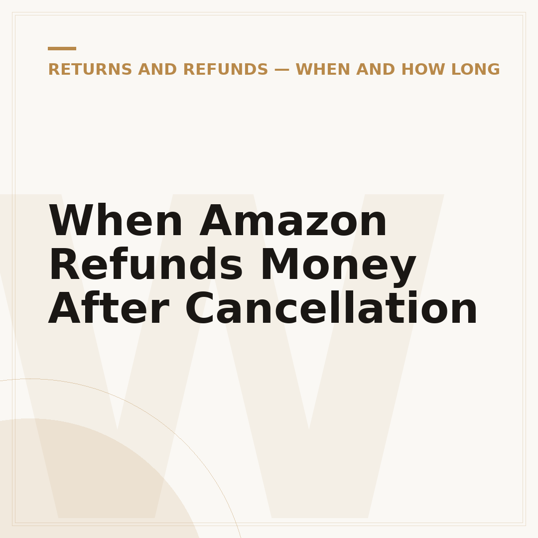 When Amazon Refunds Money After Cancellation