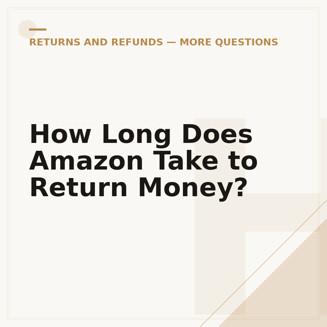 How Long Does Amazon Take to Return Money?
