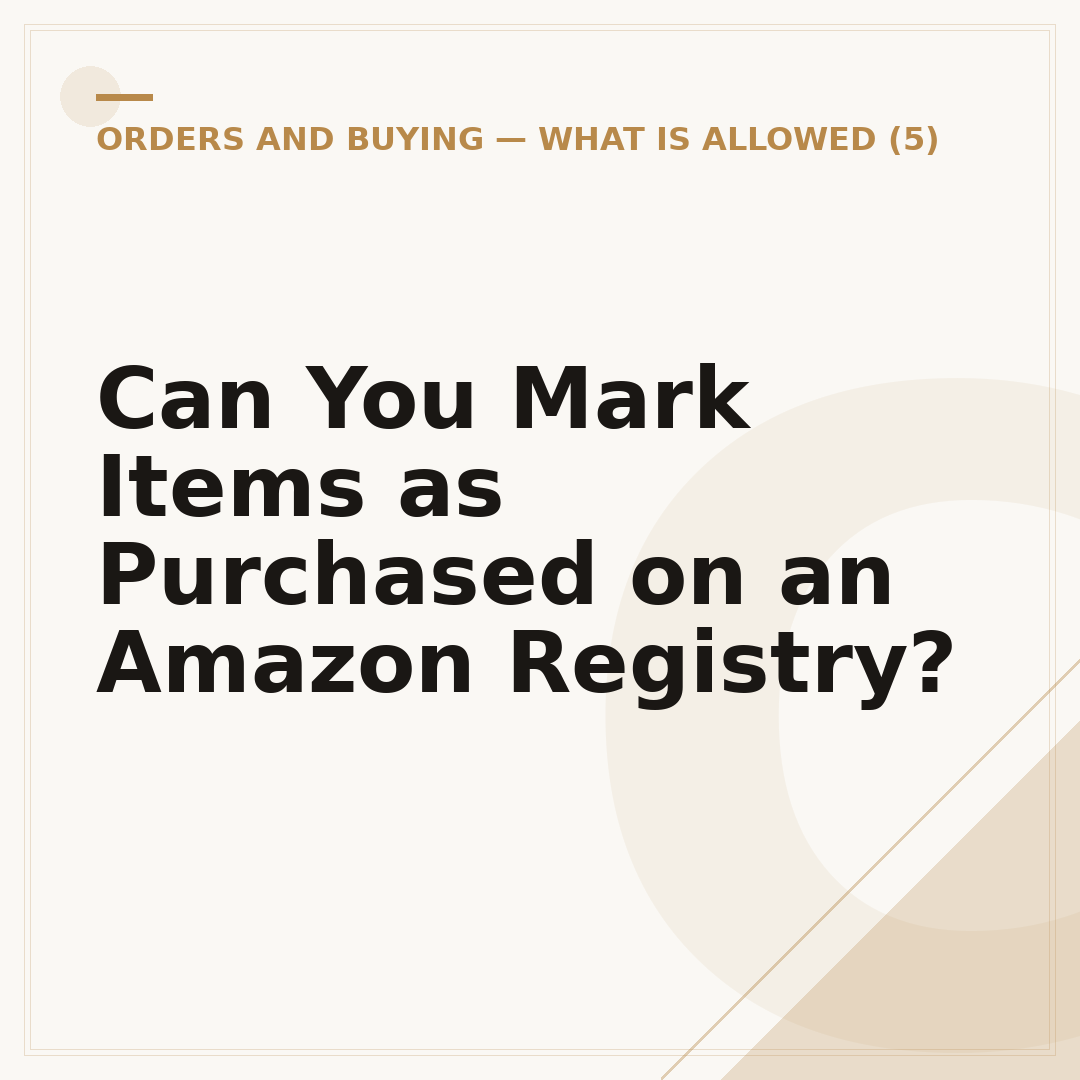 Can You Mark Items as Purchased on an Amazon Registry?