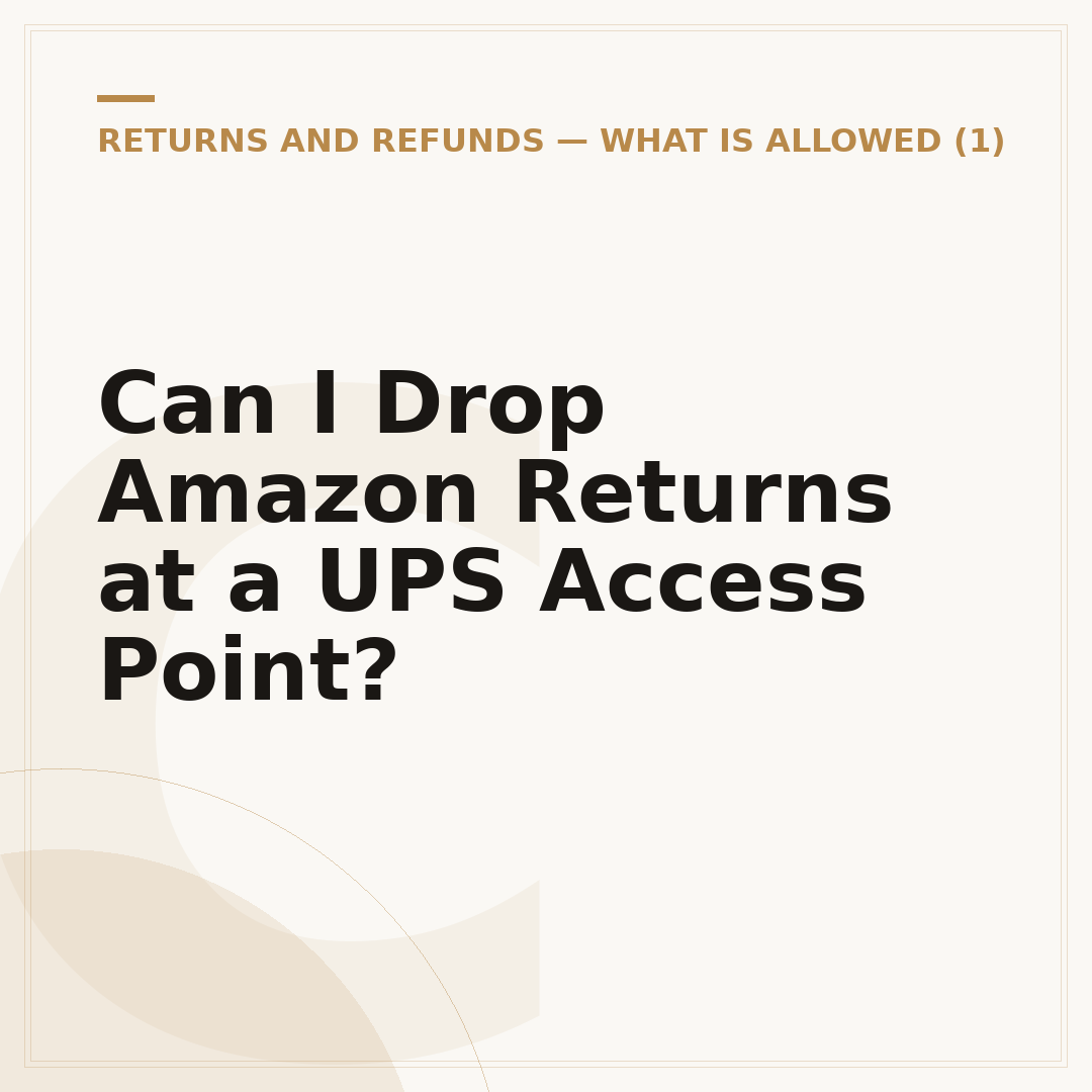 Can I Drop Amazon Returns at a UPS Access Point?