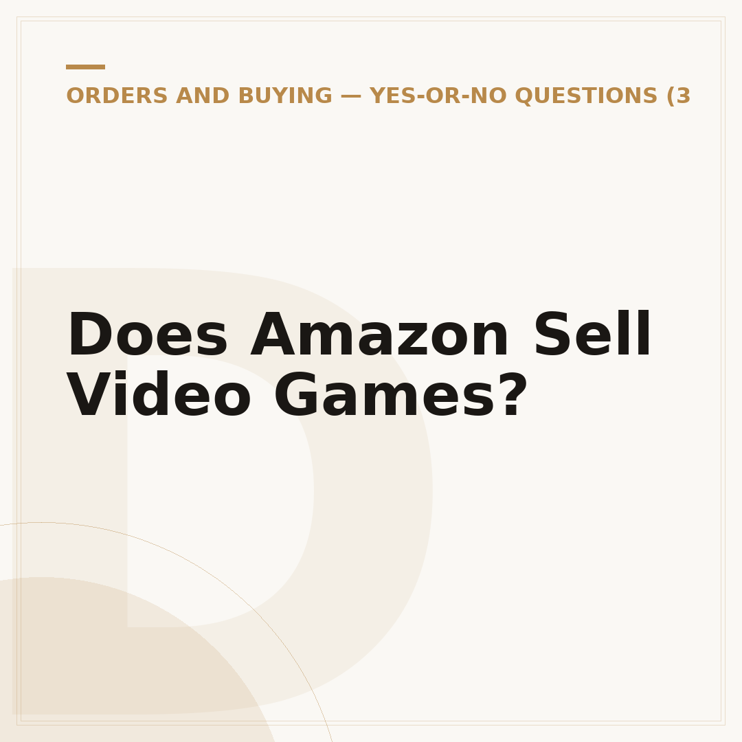 Does Amazon Sell Video Games?