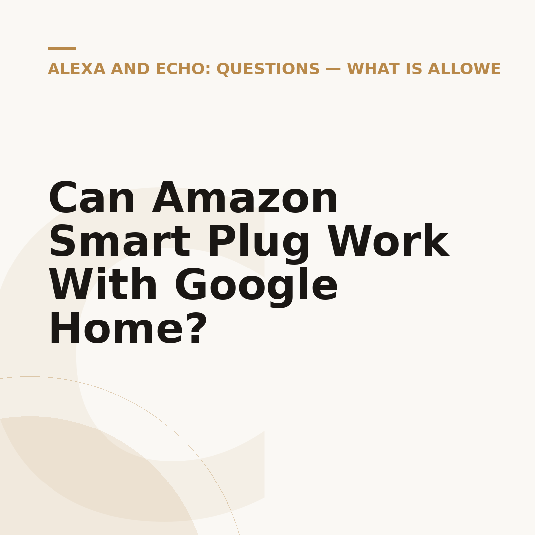 Can Amazon Smart Plug Work With Google Home?