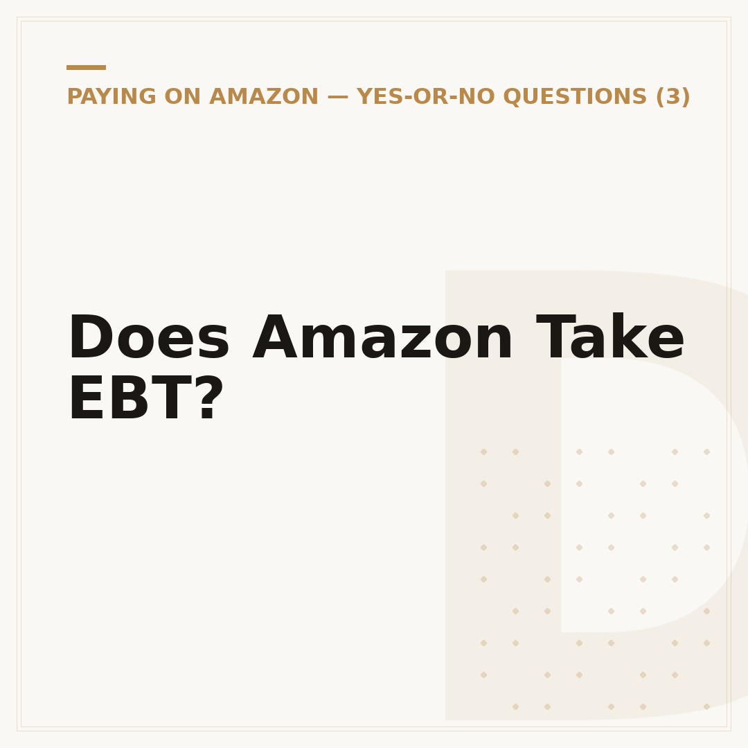 Does Amazon Take EBT?