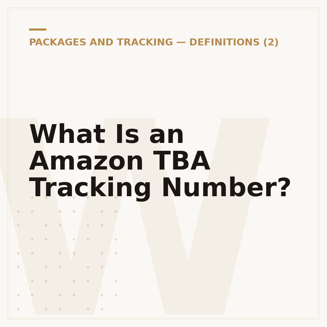 What Is an Amazon TBA Tracking Number?