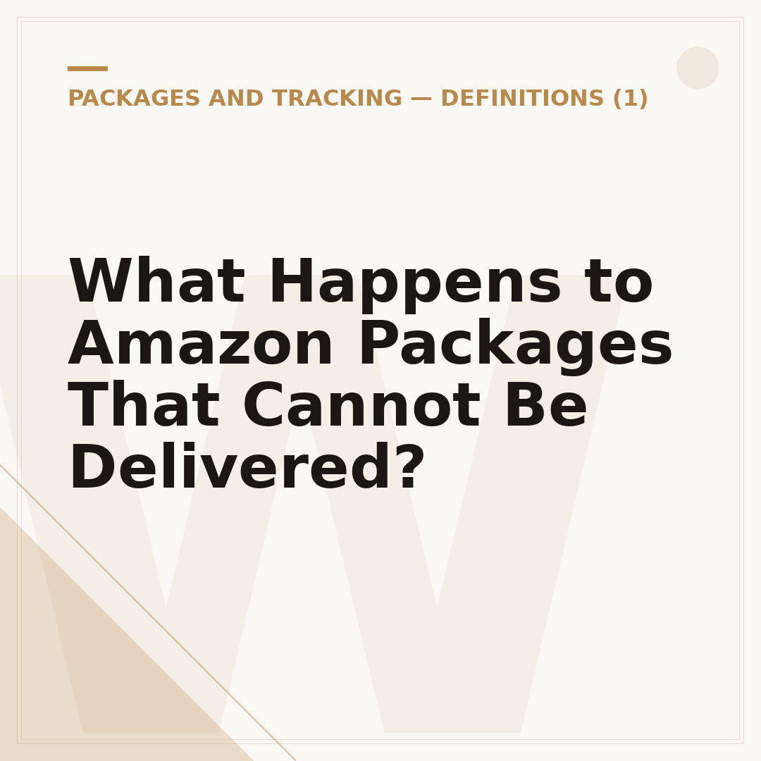 What Happens to Amazon Packages That Cannot Be Delivered?
