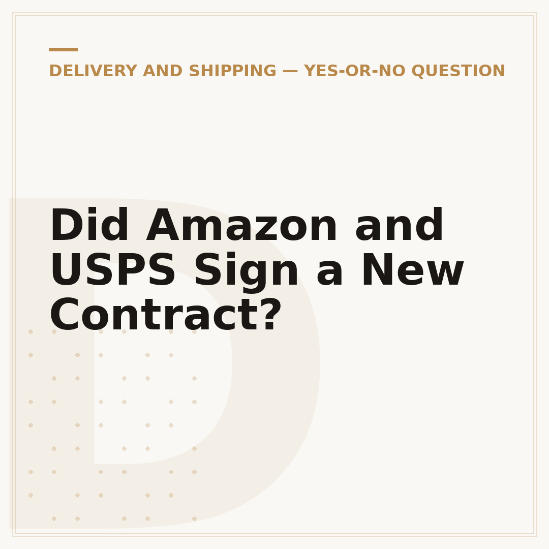 Did Amazon and USPS Sign a New Contract?