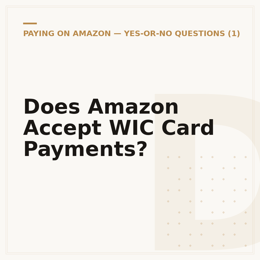 Does Amazon Accept WIC Card Payments?