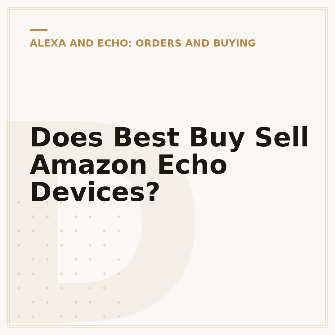 Does Best Buy Sell Amazon Echo Devices?