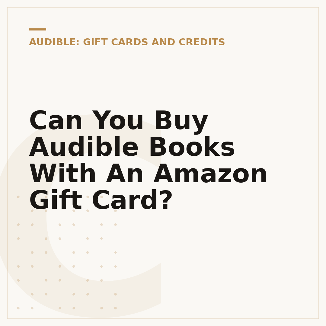 Can You Buy Audible Books With An Amazon Gift Card?