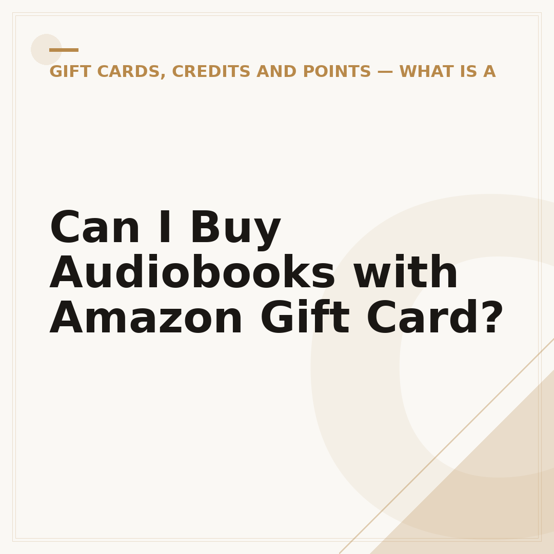 Can I Buy Audiobooks with Amazon Gift Card?