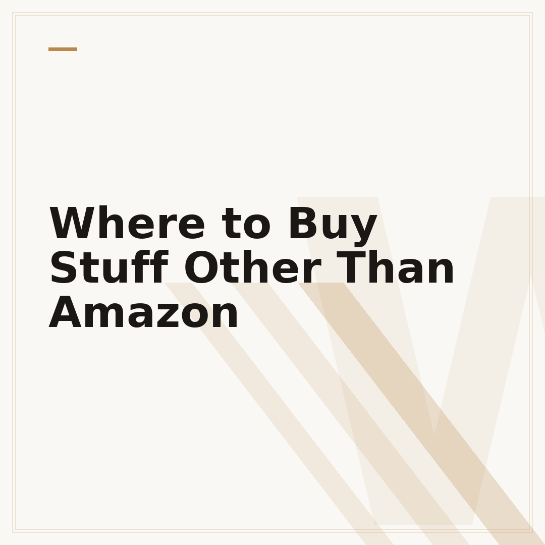 Where to Buy Stuff Other Than Amazon