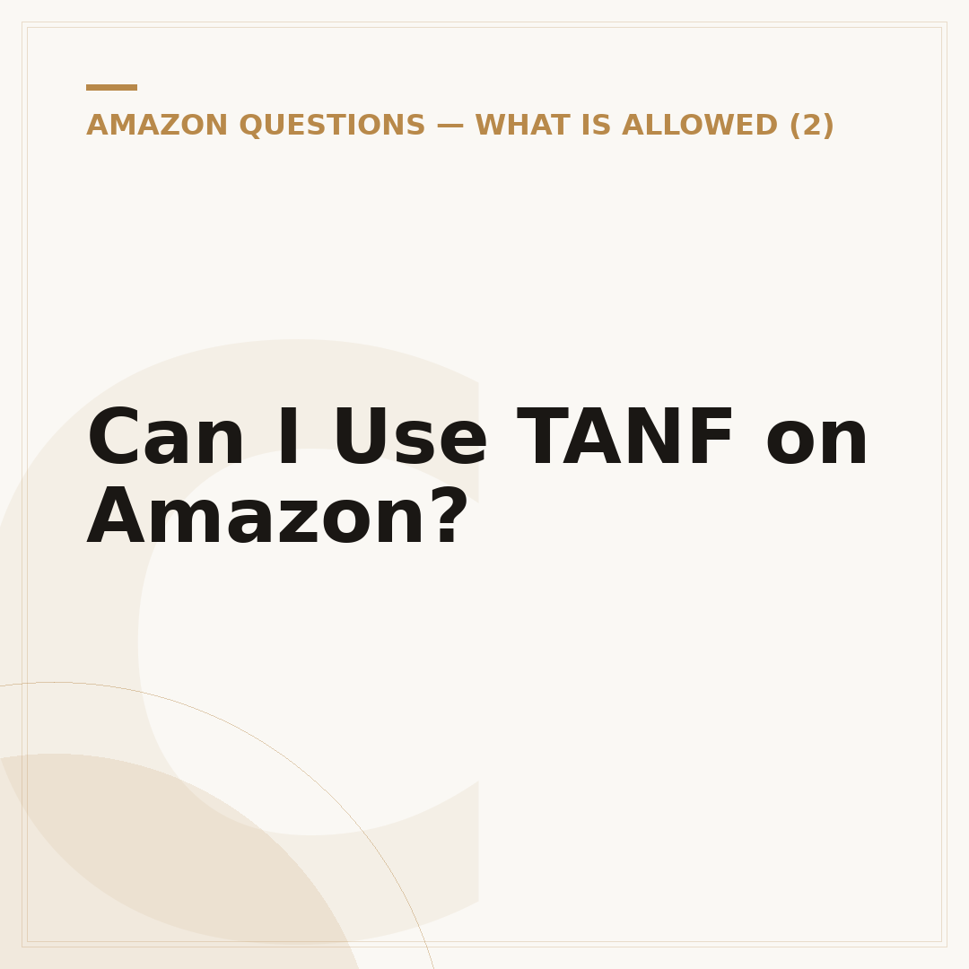 Can I Use TANF on Amazon?