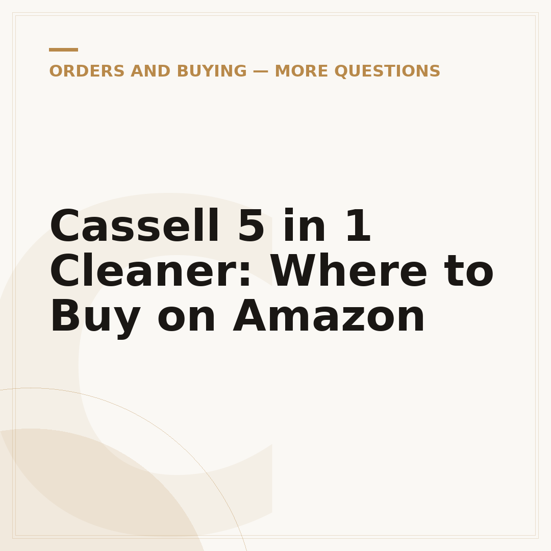 Cassell 5 in 1 Cleaner: Where to Buy on Amazon