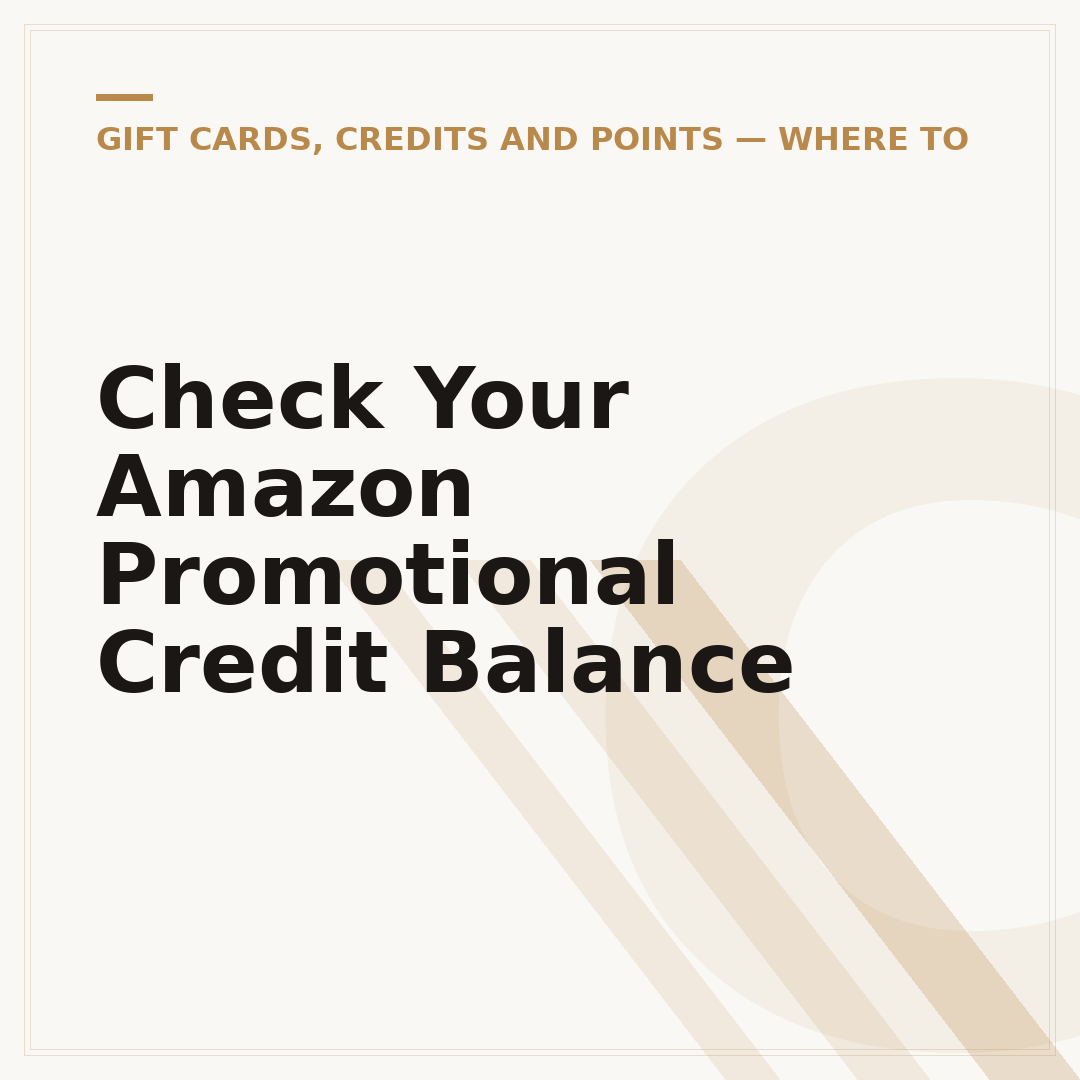 Check Your Amazon Promotional Credit Balance